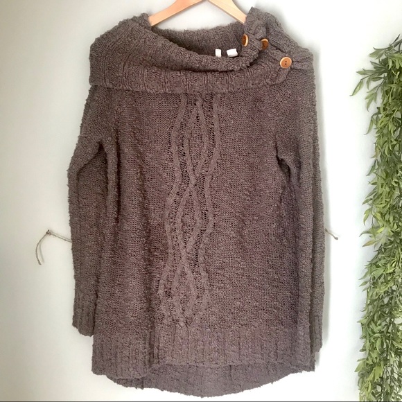 Anthropologie Moth Nubby Chunky Cowl Knit Sweater - Picture 4 of 16